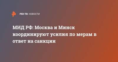 МИД РФ: Москва и Минск координируют усилия по мерам в ответ на санкции