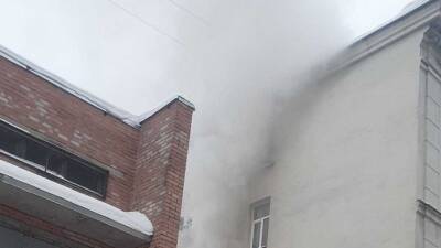 Люди кричат о помощи из полыхающей квартиры в центре Петербурга