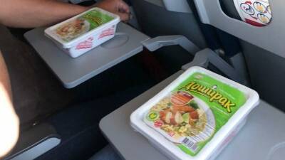Жителей Уфы в самолёте накормили креативным обедом