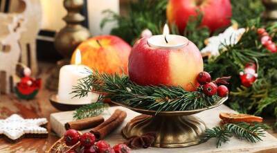 Новогодние мастер-классы: подсвечник из яблока для новогоднего и рождественского стола