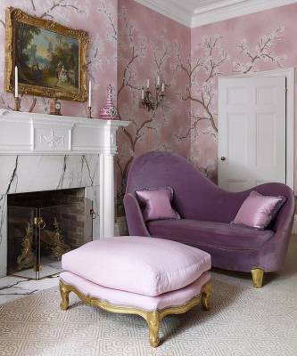 Розовый цвет в гостиной: 30 примеров