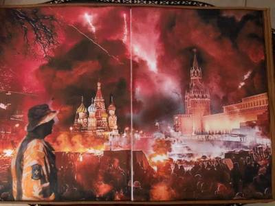 Парубию на день рождения подарили торт с изображением горящего Кремля