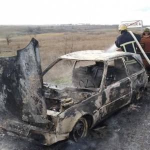 В Бердянском районе дотла выгорела «Таврия». Фото