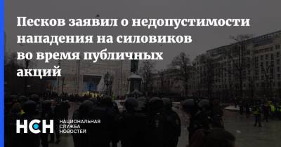 Песков заявил о недопустимости нападения на силовиков во время публичных акций