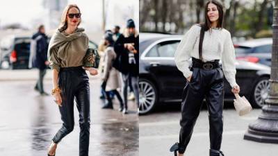 С чем носить кожаные брюки, чтобы выглядеть модно и стильно: лучшие примеры
