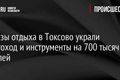 С базы отдыха в Токсово украли снегоход и инструменты на 700 тысяч рублей nbsp