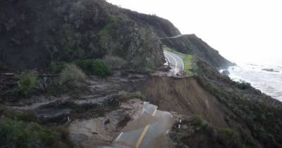 В Калифорнии кусок магистрали обрушился в океан: шокирующее видео