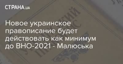 Новое украинское правописание будет действовать как минимум до ВНО-2021 - Малюська