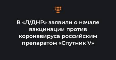 В «Л/ДНР» заявили о начале вакцинации против коронавируса российским препаратом «Спутник V»