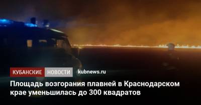 Площадь возгорания плавней в Краснодарском крае уменьшилась до 300 квадратов