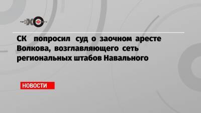 СК попросил суд о заочном аресте Волкова, возглавляющего сеть региональных штабов Навального