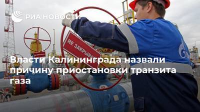 Власти Калининграда назвали причину приостановки транзита газа