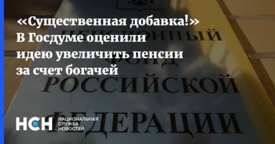 «Существенная добавка!» В Госдуме оценили идею увеличить пенсии за счет богачей