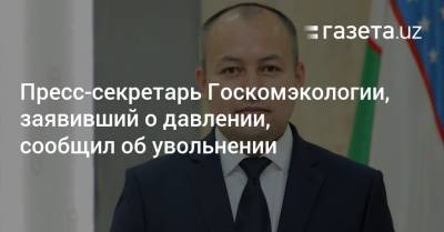 Пресс-секретарь Госкомэкологии, заявивший о давлении, сообщил об увольнении