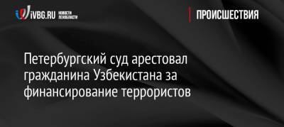 Петербургский суд арестовал гражданина Узбекистана за финансирование террористов