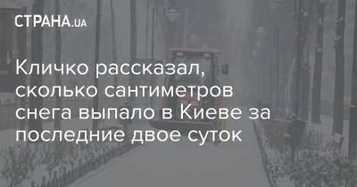 Кличко рассказал, сколько сантиметров снега выпало в Киеве за последние двое суток
