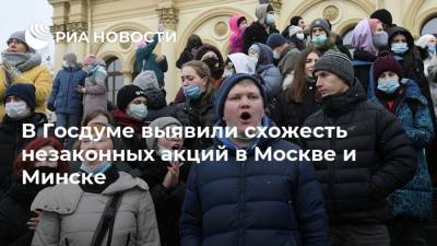 В Госдуме выявили схожесть незаконных акций в Москве и Минске