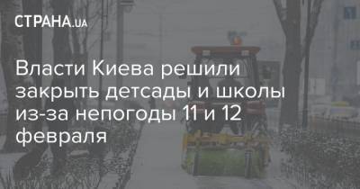 Власти Киева решили закрыть детсады и школы из-за непогоды 11 и 12 февраля
