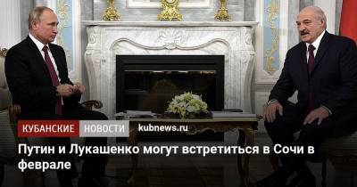Путин и Лукашенко могут встретиться в Сочи в феврале