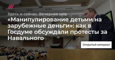 «Манипулирование детьми на зарубежные деньги»: как в Госдуме обсуждали протесты за Навального