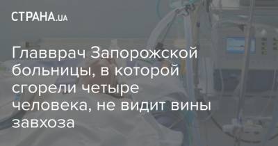 Главврач Запорожской больницы, в которой сгорели четыре человека, не видит вины завхоза