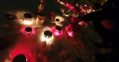 За упокой латвийской экономики: латвийцы принесли свечи к замку президента