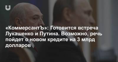 «КоммерсантЪ»: Готовится встреча Лукашенко и Путина. Возможно, речь пойдет о новом кредите на 3 млрд долларов