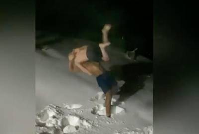Из бани в снег: Беленюк и Верняев показали, как готовятся к Олимпиаде