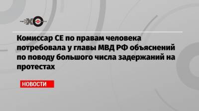 Комиссар СЕ по правам человека потребовала у главы МВД РФ объяснений по поводу большого числа задержаний на протестах