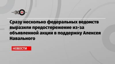 Сразу несколько федеральных ведомств выразили предостережение из-за объявленной акции в поддержку Алексея Навального