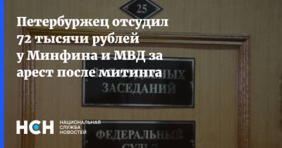 Петербуржец отсудил 72 тысячи рублей у Минфина и МВД за арест после митинга