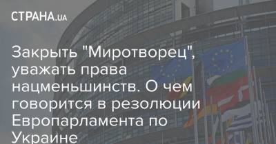 Закрыть "Миротворец", уважать права нацменьшинств. О чем говорится в резолюции Европарламента по Украине