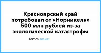 Красноярский край потребовал от «Норникеля» 500 млн рублей из-за экологической катастрофы