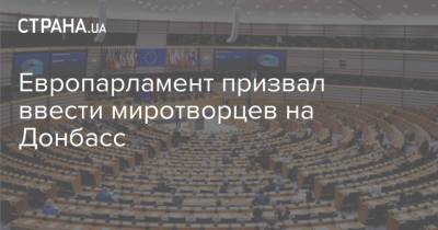 Европарламент призвал ввести миротворцев на Донбасс
