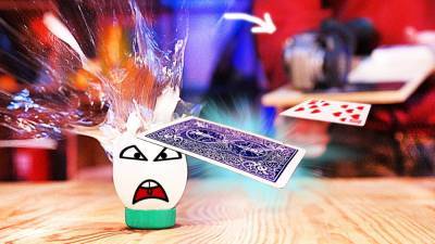 Убойная машинка для метания игральных карт: Эксперименты