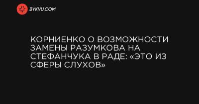 Корниенко о возможности замены Разумкова на Стефанчука в Раде: «Это из сферы слухов»