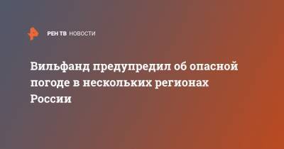 Вильфанд предупредил об опасной погоде в нескольких регионах России