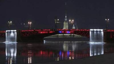 Дворцовый мост в Петербурге подсветили в честь китайскиого Нового года