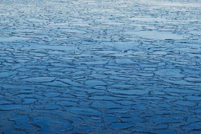 Потоки воды с Новосибирской ГЭС смоют рыбаков на льдине