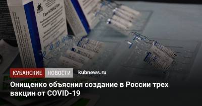 Онищенко объяснил создание в России трех вакцин от COVID-19