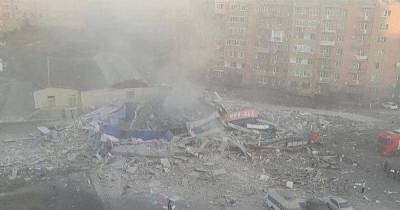 Во Владикавказе мощный взрыв полностью уничтожил здание супермаркета (фото, видео)