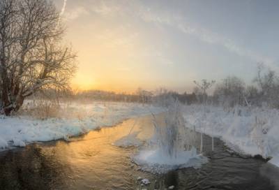 В Ленобласти морозный рассвет привлек внимание фотографа