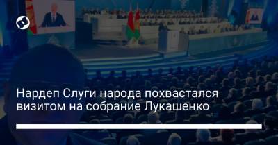 Нардеп Слуги народа похвастался визитом на собрание Лукашенко