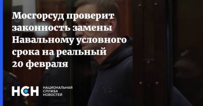 Мосгорсуд проверит законность замены Навальному условного срока на реальный 20 февраля