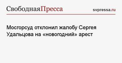 Мосгорсуд отклонил жалобу Сергея Удальцова на «новогодний» арест
