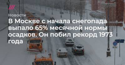В Москве с начала снегопада выпало 65% месячной нормы осадков. Он побил рекорд 1973 года