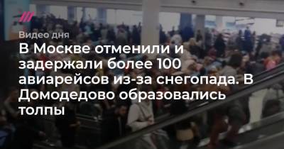 В Москве отменили и задержали более 100 авиарейсов из-за снегопада. В Домодедово образовались толпы