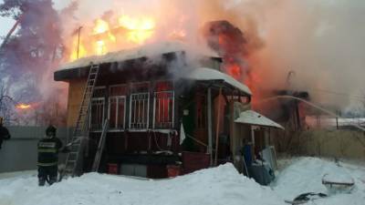 При пожаре в частном доме в Подмосковье пострадали семь человек