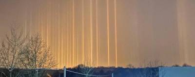 Жители Чехова наблюдали странные столбы света в ночном небе