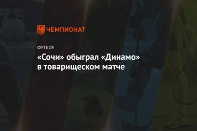 «Сочи» обыграл «Динамо» в товарищеском матче